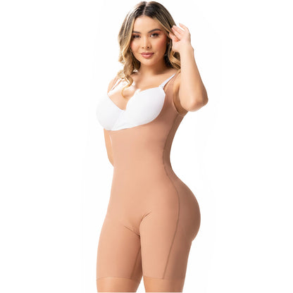 TUMMY CONTROL BUTTOCK LIFT SHAPEWEAR BODYSUIT OPEN BUST & MID-THIGH (ONLINE ONLY)